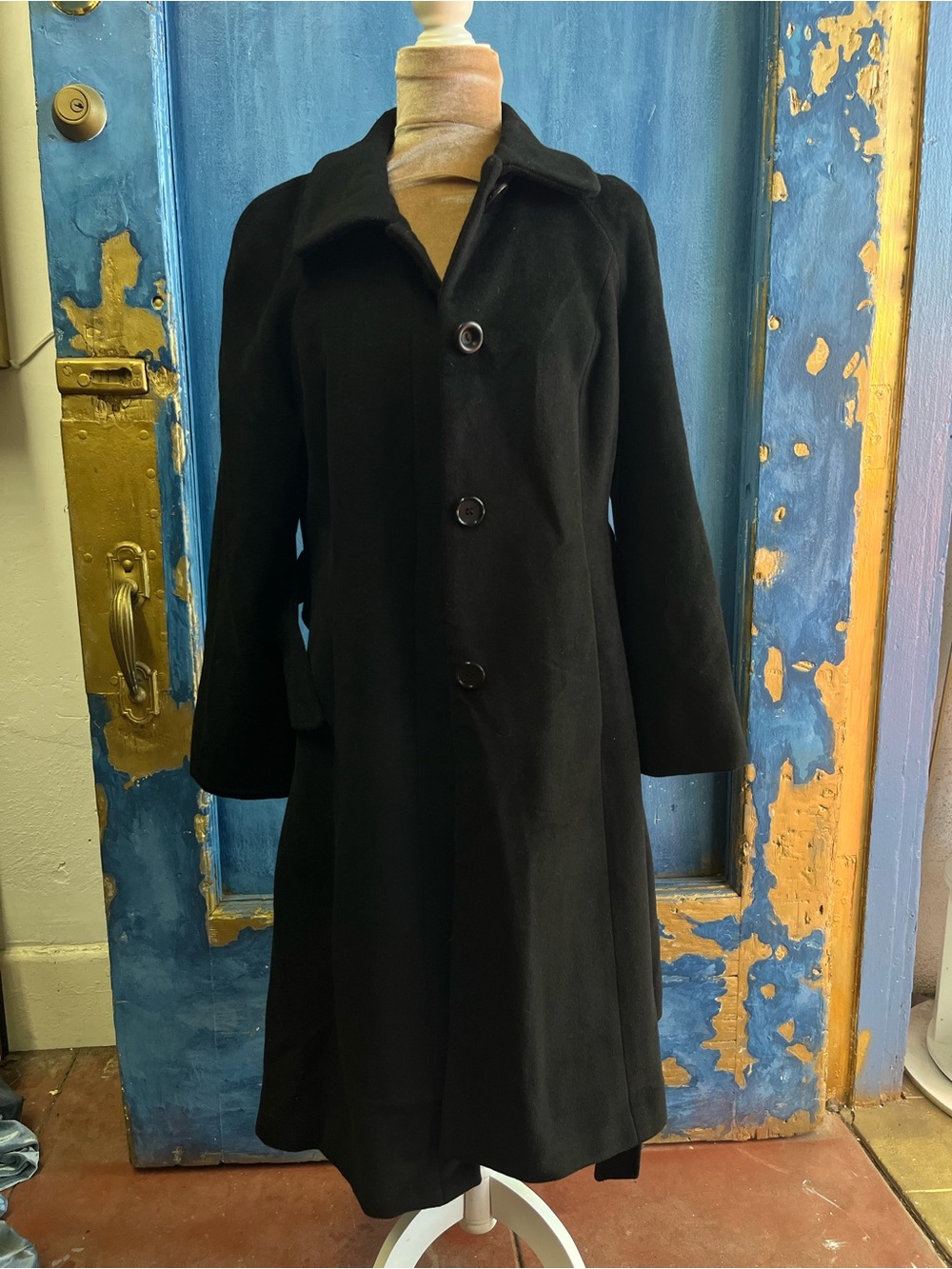 Liz Claiborne Black Single-Breasted Trench Coat